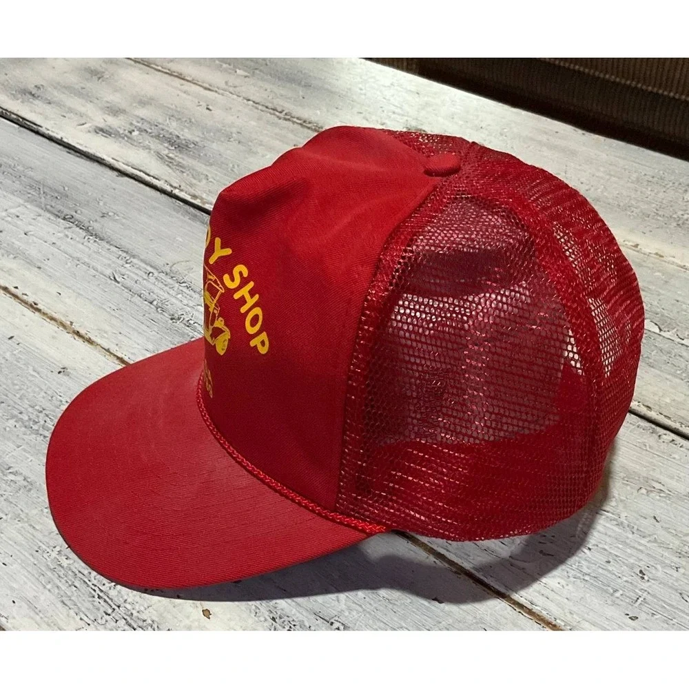 Tapp's Body Shop Trucker Cap One Size Red Snapback Mesh Back Workwear Adjustable